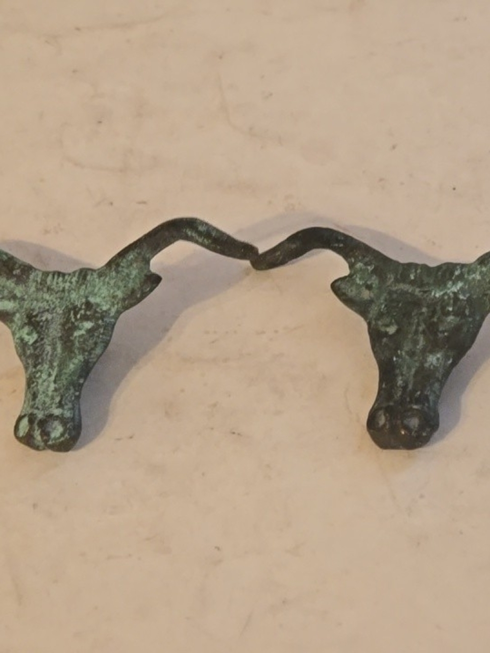 Patina Longhorn Drawer Handles - Green Decorative Accent